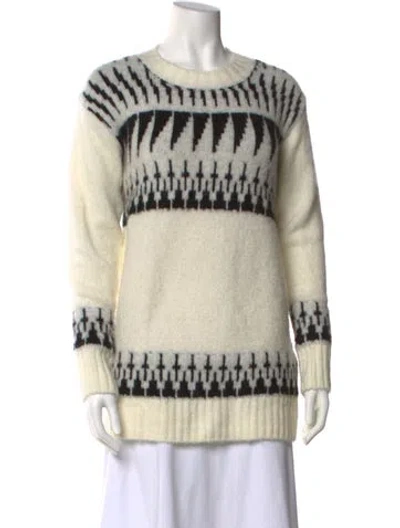 Pre-owned Essentiel Antwerp Printed Scoop Neck Sweater In Neutral