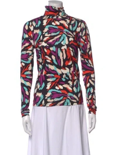 Pre-owned Essentiel Antwerp Printed Turtleneck Sweater In Multicolor
