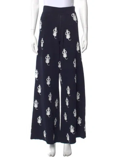 Pre-owned Essentiel Antwerp Printed Wide Leg Pants In Blue