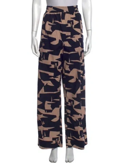 Pre-owned Essentiel Antwerp Printed Wide Leg Pants In Blue