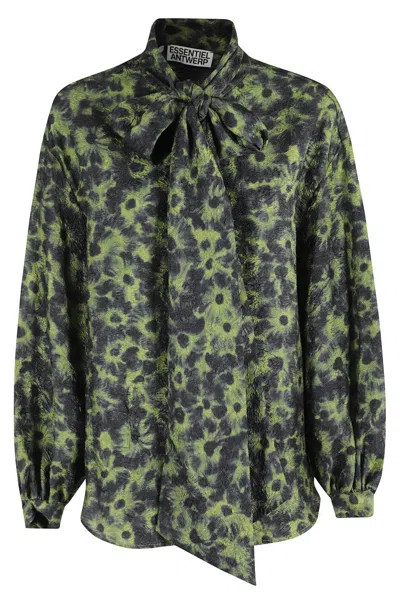 Essentiel Antwerp Pussy Bow Tie Shirt In Multi