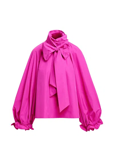 Essentiel Antwerp Pussy-bow Oversized Blouse In Pink