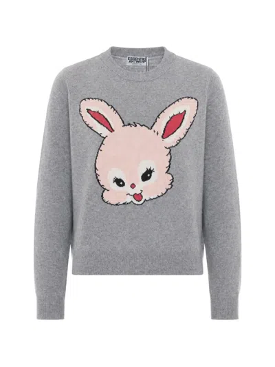 Essentiel Antwerp Rabbit-intarsia Sweater In Gray