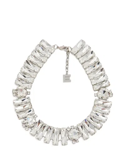 Essentiel Antwerp Rectangular-rhinestone Necklace In Metallic