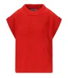 Essentiel Antwerp Import Red Knitted Vest In Red