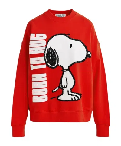 Essentiel Antwerp X Peanuts Sequin-embellishment Sweatshirt In Red