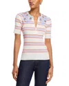 Essentiel Antwerp Removable Lace Collar Ribbed Knit Top In Multi