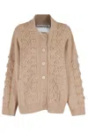 Essentiel Antwerp Embellished Button Cardigan In Neutral