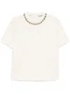 Essentiel Antwerp Rhinestone-embellished Cotton T-shirt In Neutrals