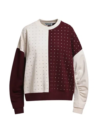 Essentiel Antwerp Rhinestone-embellished Color-block Sweatshirt In Multi