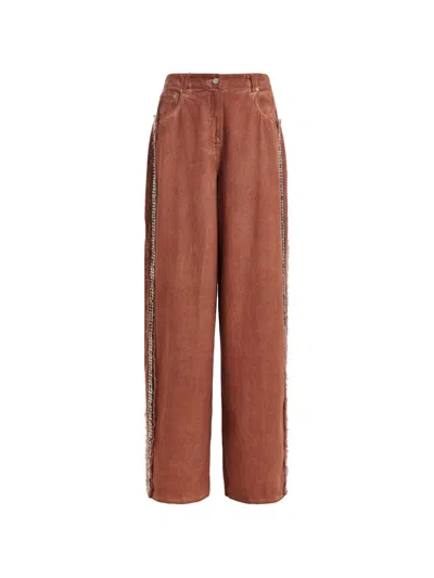 Essentiel Antwerp Rhinestone-embellished Jeans In Brown