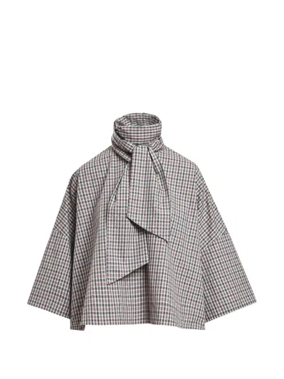 Essentiel Antwerp Bluse Mit Strassverzierter Schleife In Gray