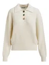 Essentiel Antwerp Ribbed-knit Polo Top In Neutral
