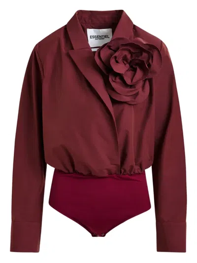 Essentiel Antwerp Rose-embellishment Shirt In Brown