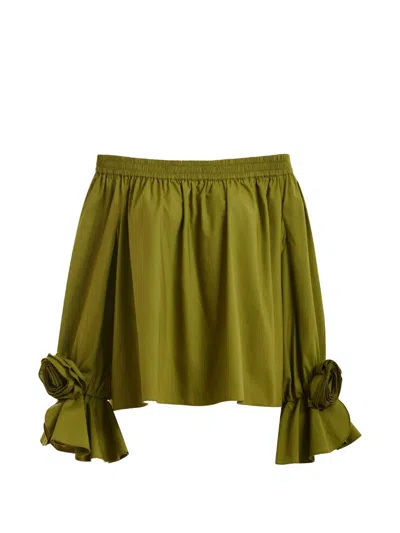 Essentiel Antwerp Rosette-embellished Blouse In Green