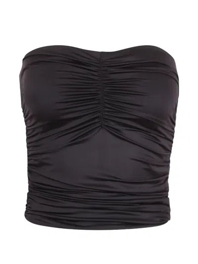 Essentiel Antwerp Ruched Bandeau Top In Animal Print