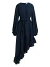 Essentiel Antwerp Ruffle Asymmetrical Dress In Blue