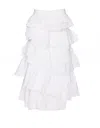 Essentiel Antwerp Midi Simmetric Skirt In Strati In White