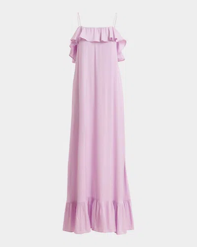 Essentiel Antwerp Ruffled Back-tie Maxi Dress In Pink