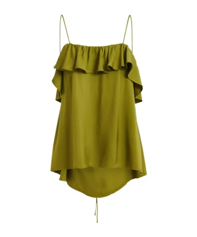 Essentiel Antwerp Ruffled Camisole In Green