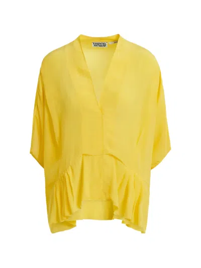 Essentiel Antwerp Ruffled-detail Shirt In Yellow