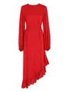 Essentiel Antwerp Iflower Pussy Bow Tie Dress In Red