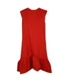 Essentiel Antwerp Hibernate Ruffle Mini Dress In Red