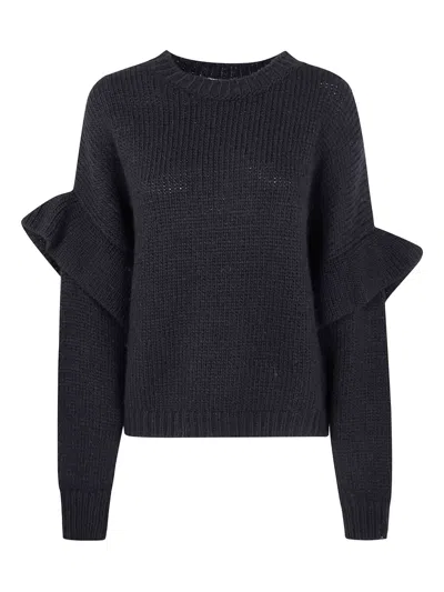 Essentiel Antwerp Ruffled-sleeve Sweater In Black