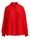 Essentiel Antwerp Ruffled Sleeves Shirt In Red