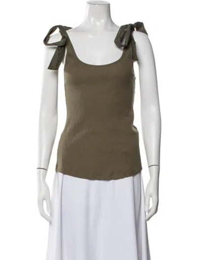 Pre-owned Essentiel Antwerp Scoop Neck Sleeveless Top In Green