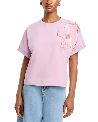 Essentiel Antwerp Sequin Applique Short Sleeve Sweatshirt