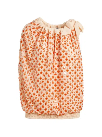 Essentiel Antwerp Sequin-embellished Blouse In Orange
