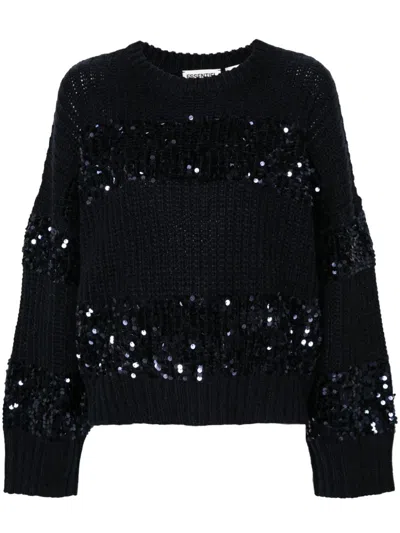 Essentiel Antwerp Sequin-embellished Knitted Sweater In Evening Blue