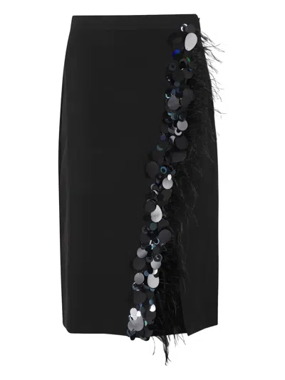 Essentiel Antwerp Sequin-embellishment Midi Skirt In Black