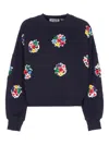 Essentiel Antwerp Sequin-floral Sweatshirt In Blue