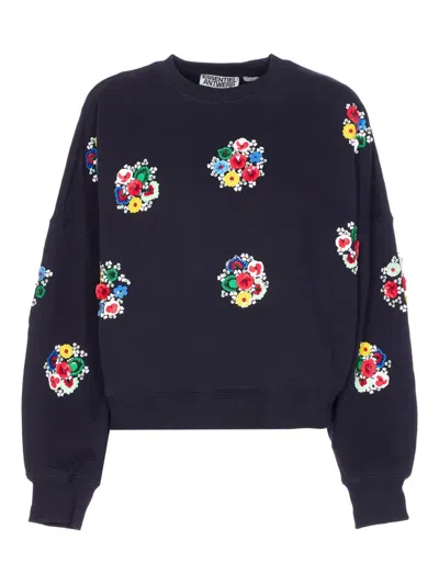 ESSENTIEL ANTWERP SEQUIN-FLORAL SWEATSHIRT