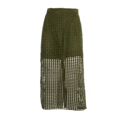 ESSENTIEL ANTWERP ESSENTIEL ANTWERP SEQUIN MESH SKIRT WITH GRID PATTERN