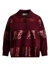 Essentiel Antwerp Illuminati Striped Sequin Polo Combo3 Margot Mauve In Animal Print