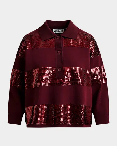 ESSENTIEL ANTWERP SEQUINED STRIPE POLO