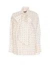 Essentiel Antwerp Polka-dot Bow-fastening Blouse In White