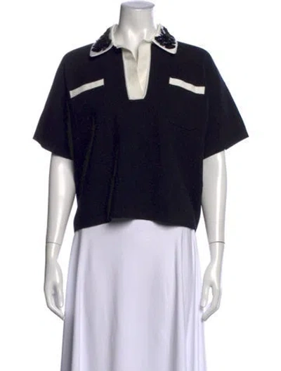 Pre-owned Essentiel Antwerp Short Sleeve Polo In Black