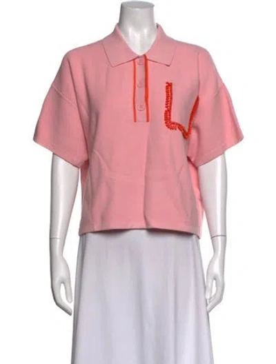 Pre-owned Essentiel Antwerp Short Sleeve Polo In Pink