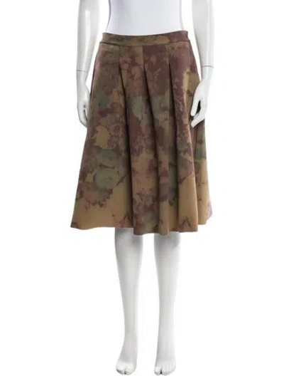 Pre-owned Essentiel Antwerp Silk Knee-length Skirt In Brown