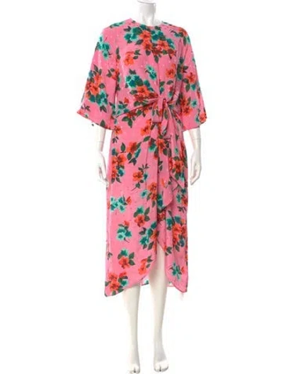 Pre-owned Essentiel Antwerp Silk Long Dress W/ Tags In Pink