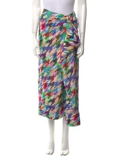 Pre-owned Essentiel Antwerp Silk Midi Length Skirt W/ Tags In Blue