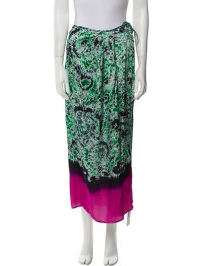 Pre-owned Essentiel Antwerp Silk Midi Length Skirt W/ Tags In Green