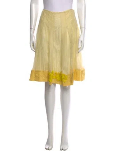 Pre-owned Essentiel Antwerp Silk Midi Length Skirt In Yellow