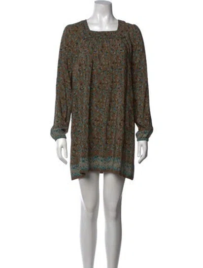 Pre-owned Essentiel Antwerp Silk Mini Dress In Brown