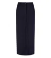 Essentiel Antwerp Glossary Navy Blue Midi Skirt In Blue