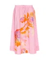 Essentiel Antwerp Pink And White Hemini Skirt In Pink
